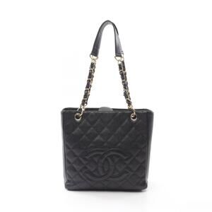 Chanel Matelasse PST Tote Bag Leather Grained Calfskin Black